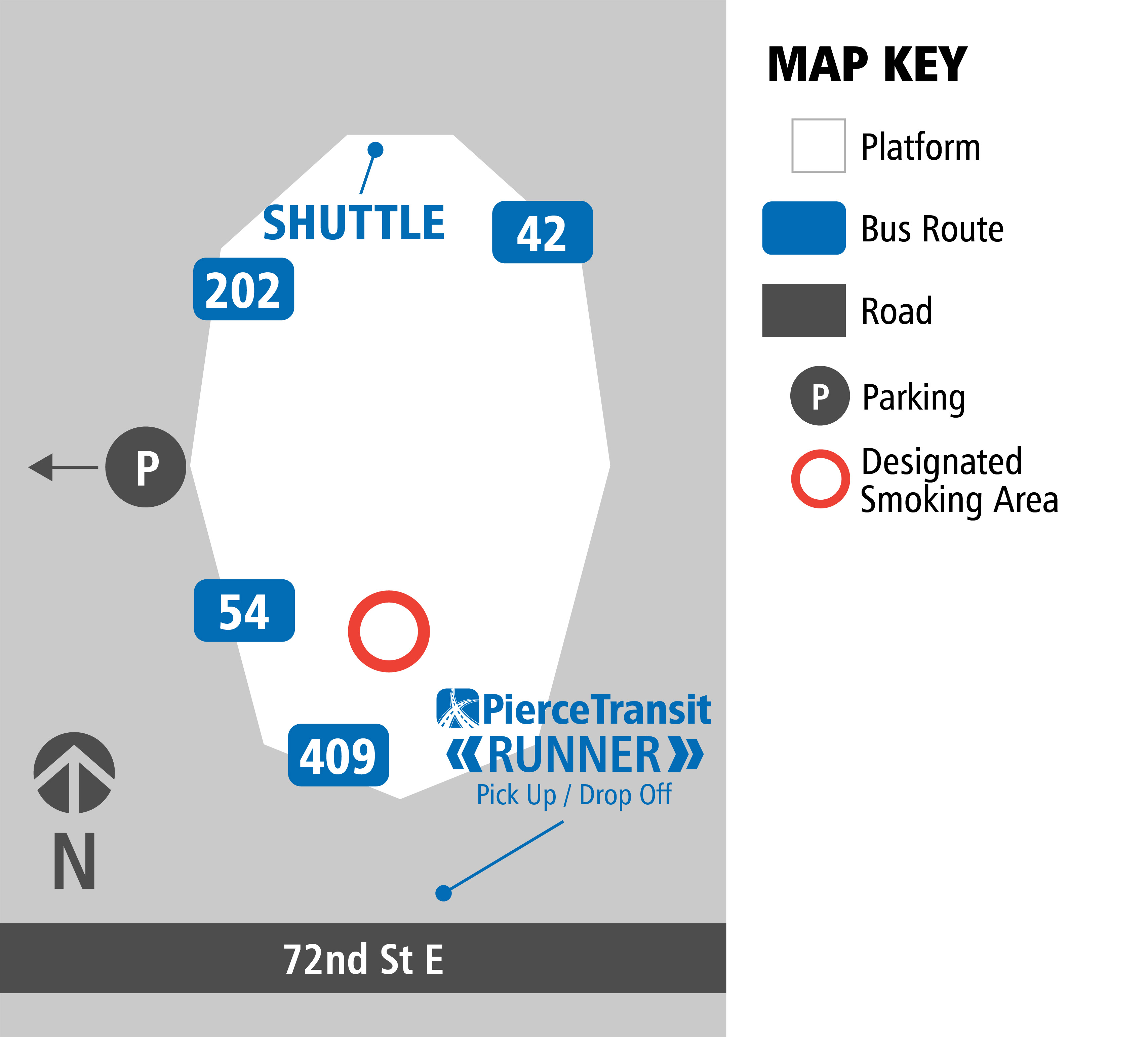 72 Transit Center map